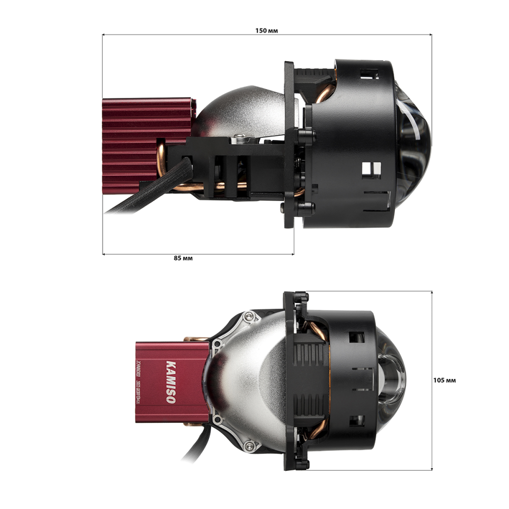 Комплект світлодіодних лінз Kamiso (Aozoom) DLPD-07-02 Bi-LED LASER 5500K 72/55W TIR PLUS