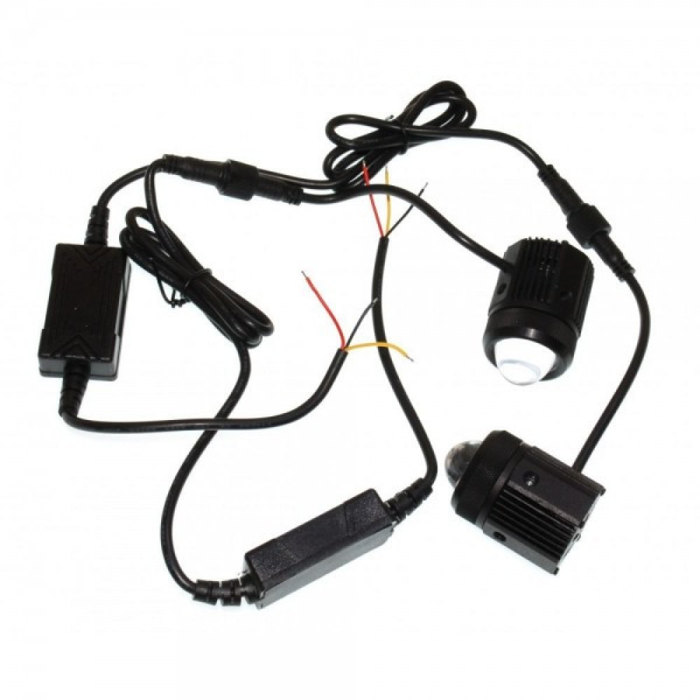 Лазерна фара (Bi) 40W (W/Y) (MINI) 8-80V корпус IP 68 (к-т 2шт) Лазерні фари для позашляховиків