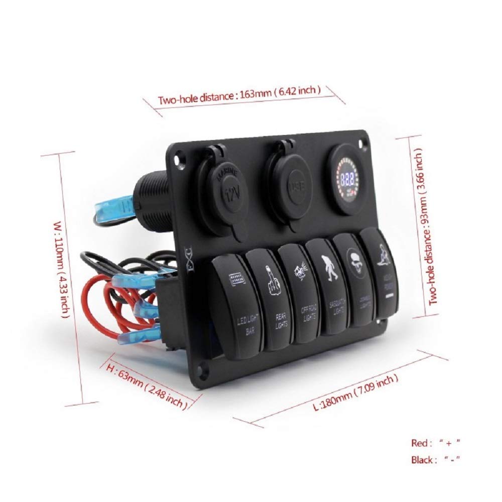 Блок переключателей HeadLight 6+3 синяя подсветка 12V
