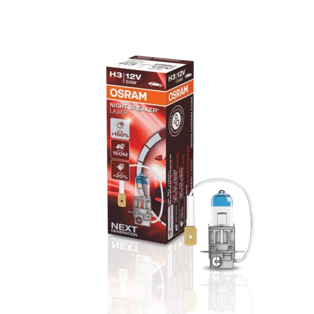 Галогенова лампа Osram H3 64151NL Night Breaker LASER Next Gen +150% 55W 12V Pk22s (1 шт)