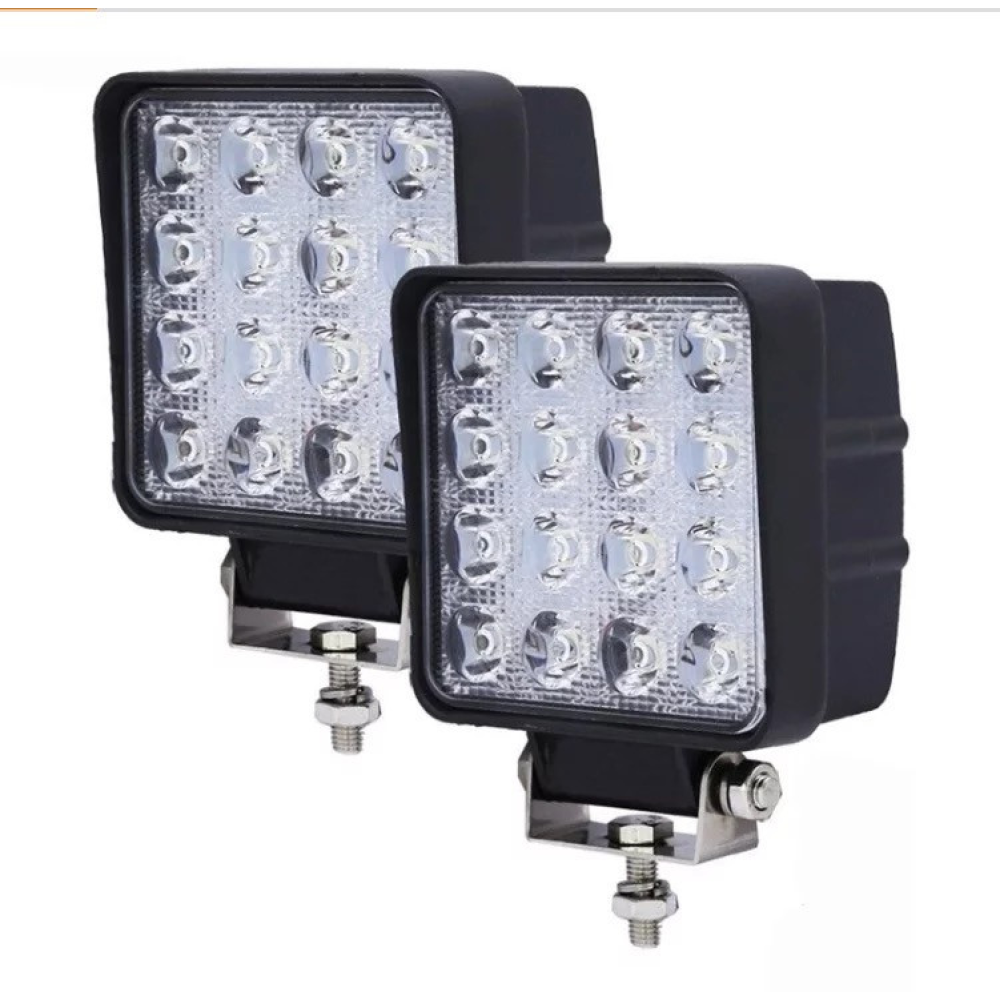 Світлодіодна LED фара 48 Вт (3 Вт*16ламп) (10.5х10.5х5см) LED квадратна фара на авто, трактор, автобус