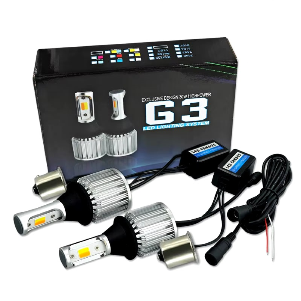 Ходові вогні BAXSTER DRL + поворот Cob Light P21W BAU15S 12V