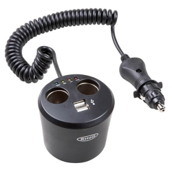 Разветвитель RING RMS10 в подстаканник на 2 гнезда + 2 USB