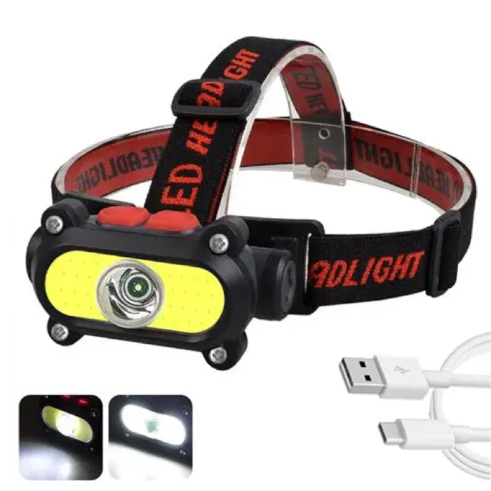 Фонарь аккумуляторный налобный KX-210 XPE3W+COB5W