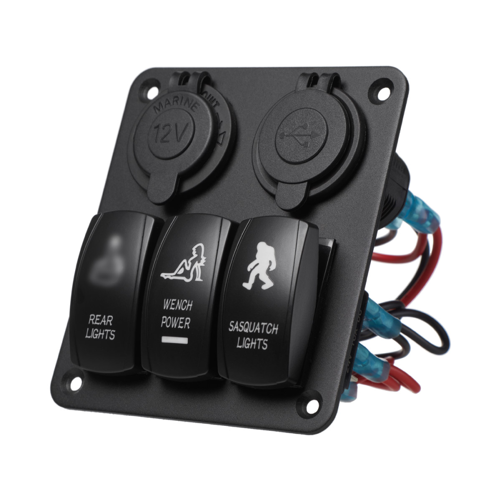 Блок переключателей HeadLight 3+2 синяя подсветка 12V