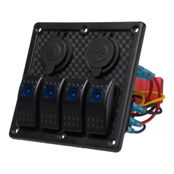 Блок переключателей HeadLight 4+2 синяя подсветка 12V