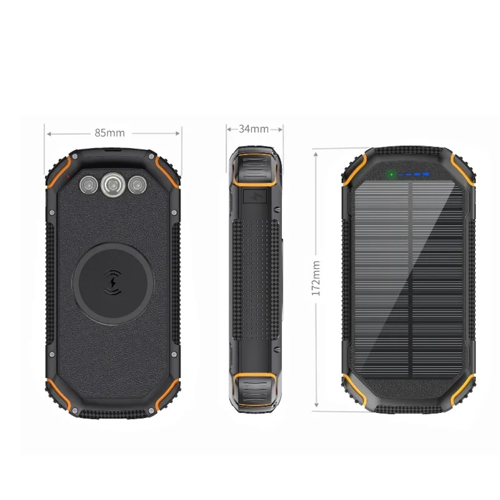 УМБ PowerBank із сонячною панеллю, повербанк КВАНТ WSC31-3 30000mAh