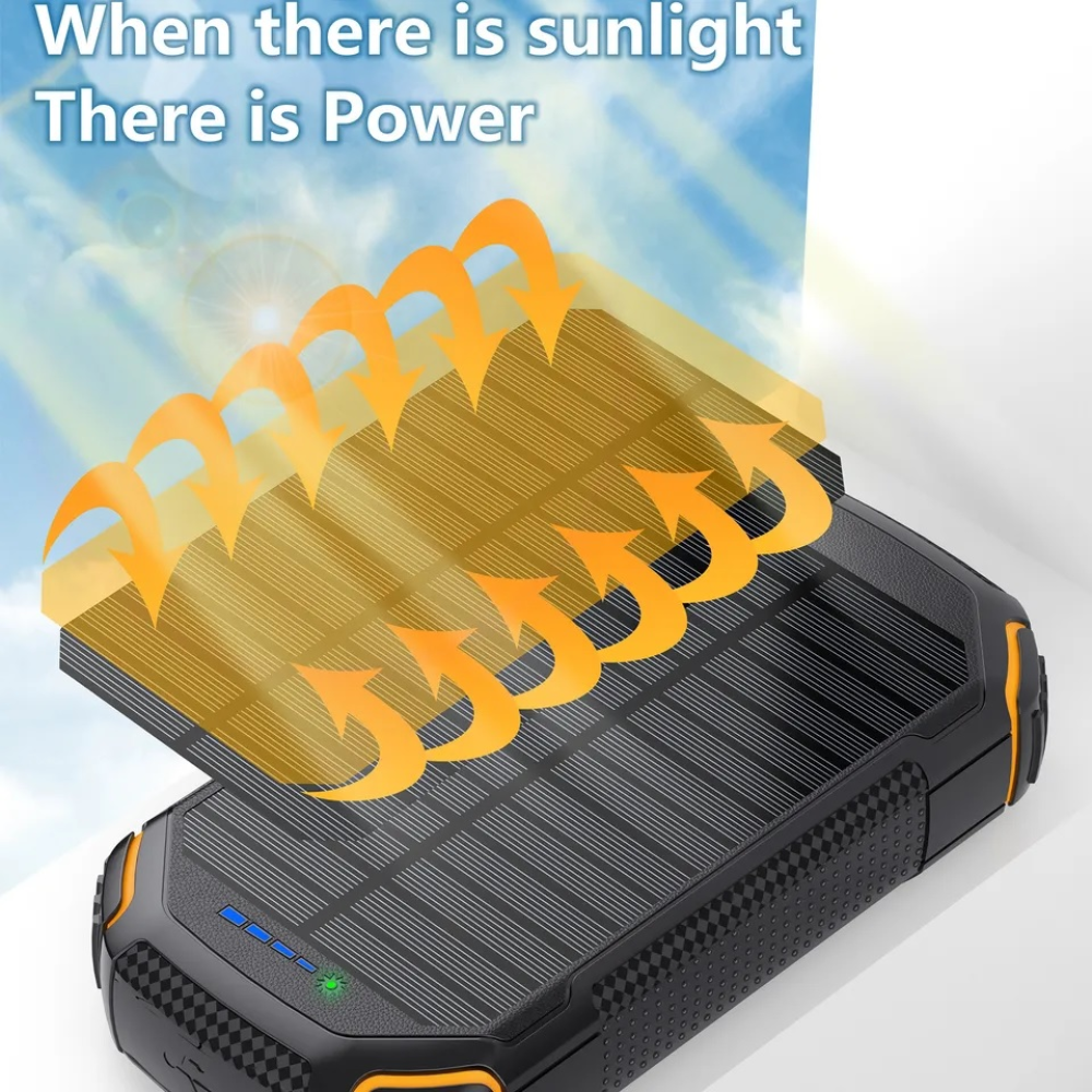 УМБ PowerBank із сонячною панеллю, повербанк КВАНТ WSC31-3 30000mAh