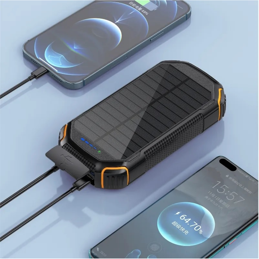 УМБ PowerBank із сонячною панеллю, повербанк КВАНТ WSC31-3 30000mAh