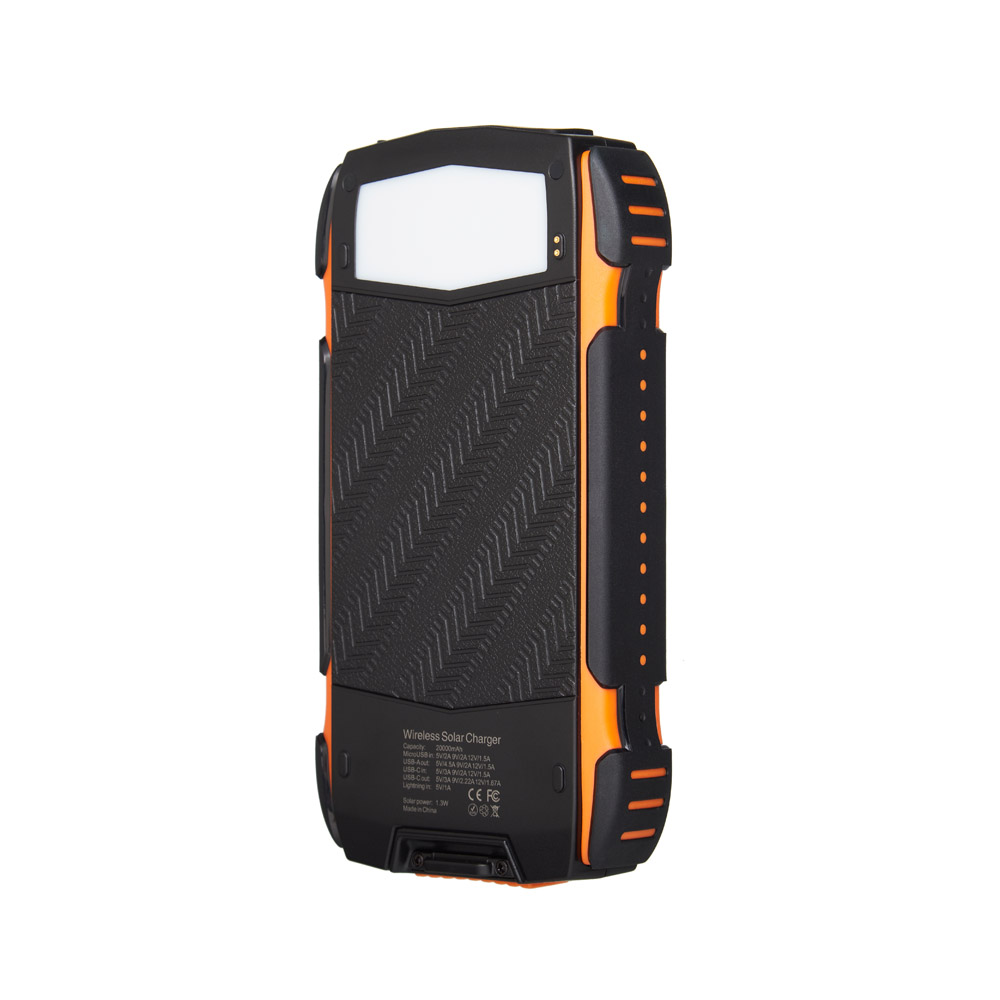 УМБ PowerBank із сонячною панеллю, повербанк КВАНТ SC26/3 20000mAh + 3 panels