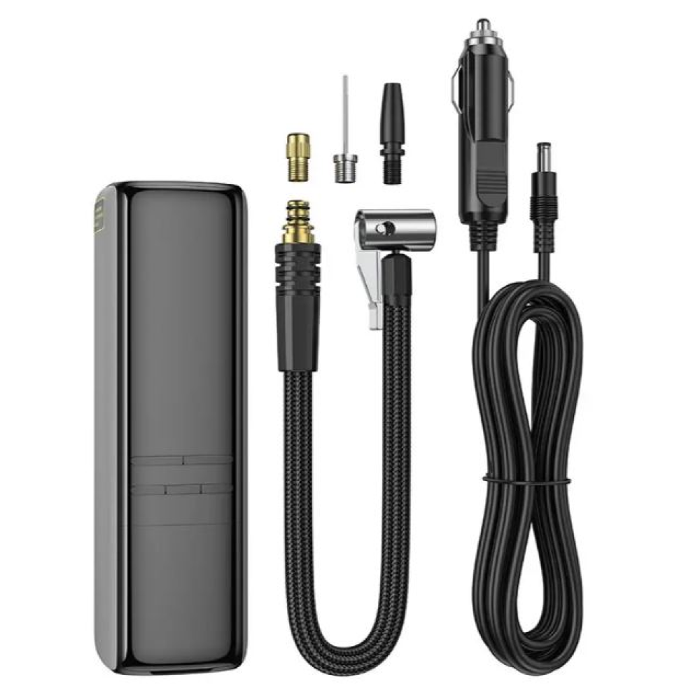 Компресор BOROFONE FC1 12v/кабель 3м/530г(без кабеля)/3,5 бар/52x53x171мм (чорно-сірий)