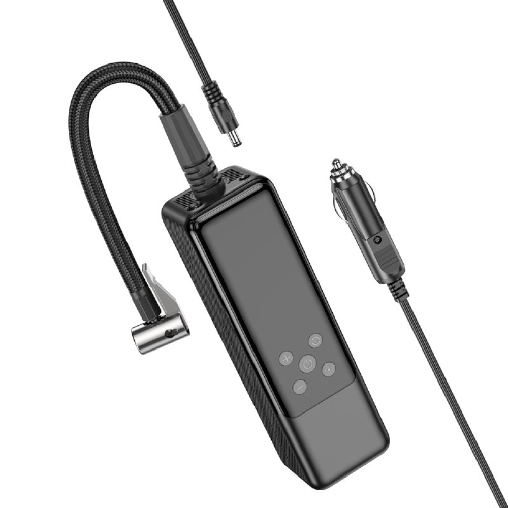 Компресор HOCO ZP5 12v/кабель 3м/510г(без кабеля)/ліхтар/3,5 бар/52x52x171мм