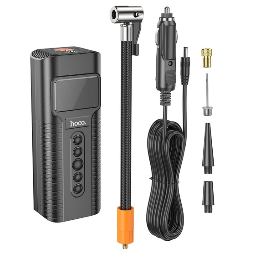 Компресор HOCO PH55 12v/кабель 3,1м/360г(без кабеля)/ліхтар/2,5 бар/61.3x43.3x154,6мм