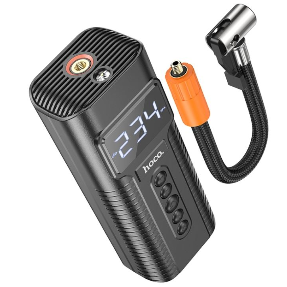 Компресор HOCO PH55 12v/кабель 3,1м/360г(без кабеля)/ліхтар/2,5 бар/61.3x43.3x154,6мм