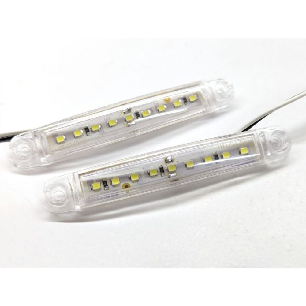 Габарит - білий - 100х15мм - 12/24V Led 9 діодів - BD-0003W (5шт)
