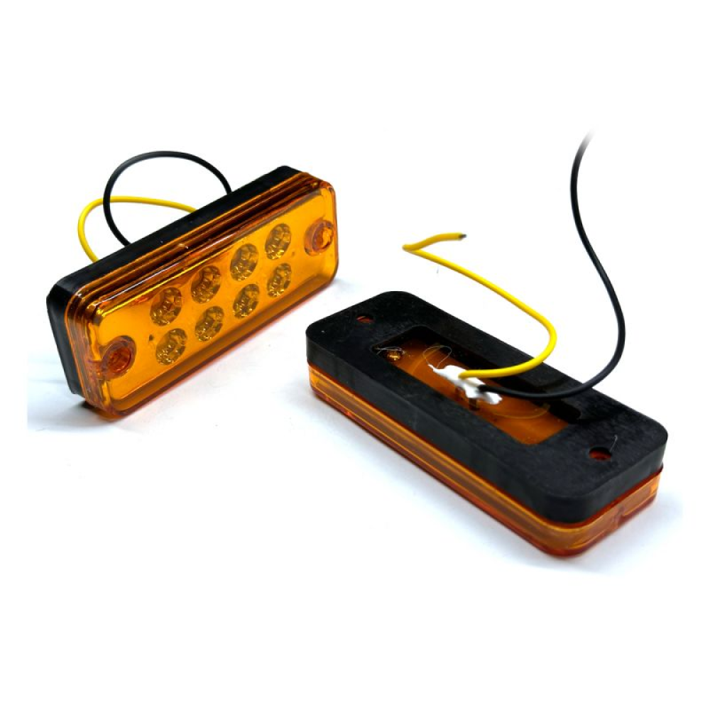 Габарит - помаранчевий - 100х40*18мм - 12/24V Led 8 діодів - “LED Side Lamp“ BD-0001А (2шт)