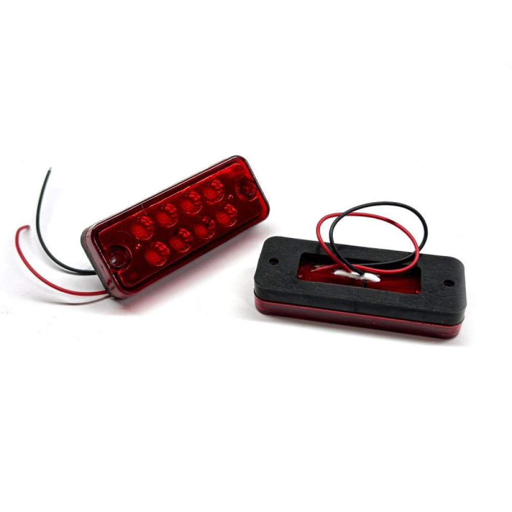 Габарит - червоний - 100х40*18мм - 12/24V Led 8 діодів - “LED Side Lamp“ BD-0001R (2шт)