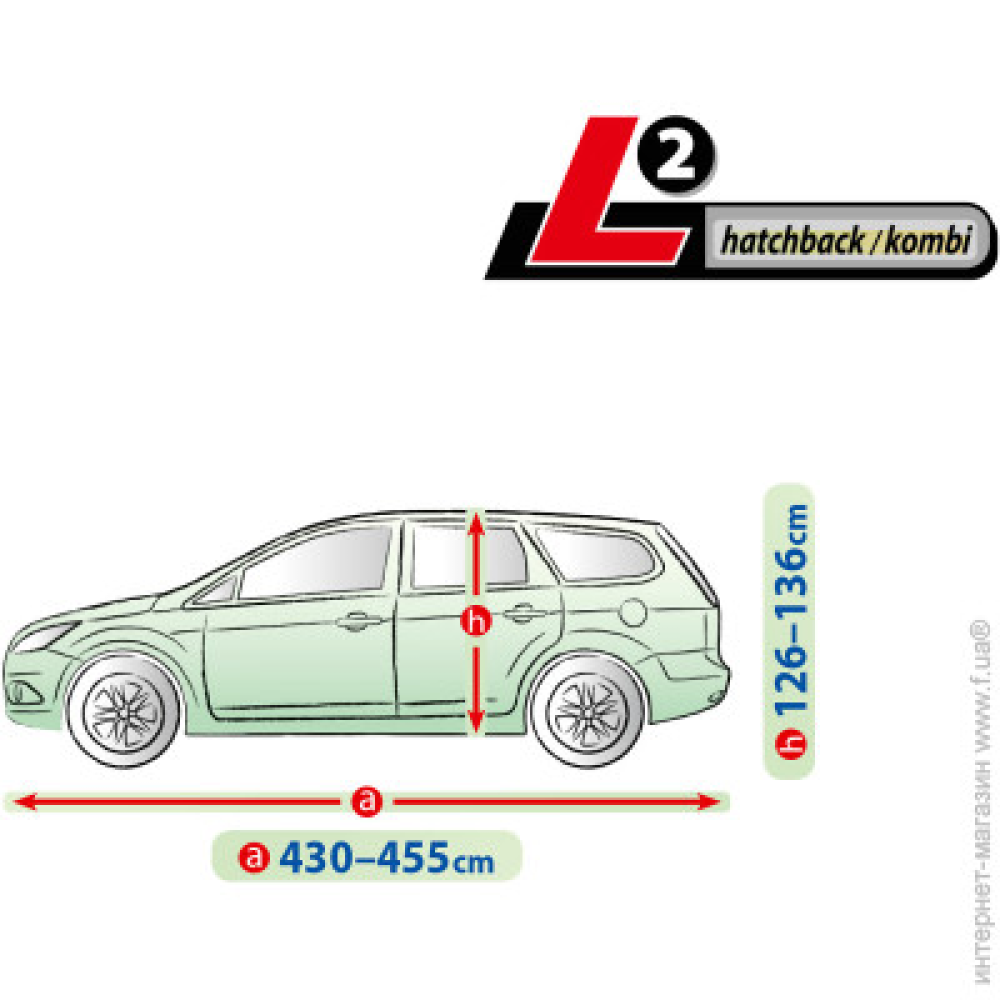 Тент Хетчбек 455х148x136 см (L2) Membrane Garage, Hatchback/Kombi “KEGEL“ “5-4728-248-3050“ (мішок)