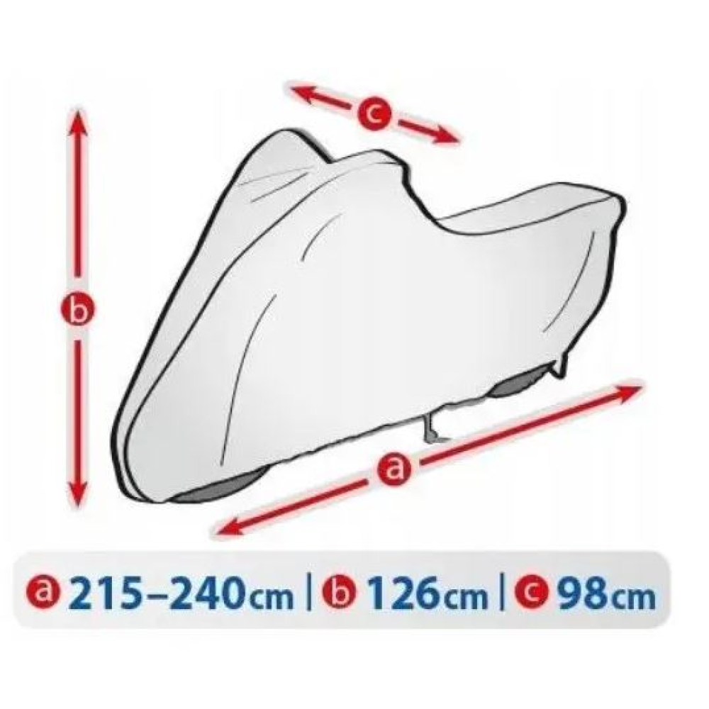 Тент на мотоцикл 215-240х126х98 см (L) Basic Garage “KEGEL“ 5-4174-248-3020