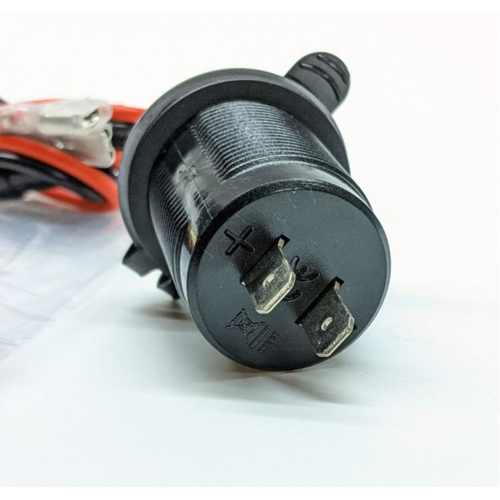 Гніздо під 1 USB+1 Type-C(QC 3.0+PD) DC 12-24V/5V підсвічування з різьбою A93B з дротом