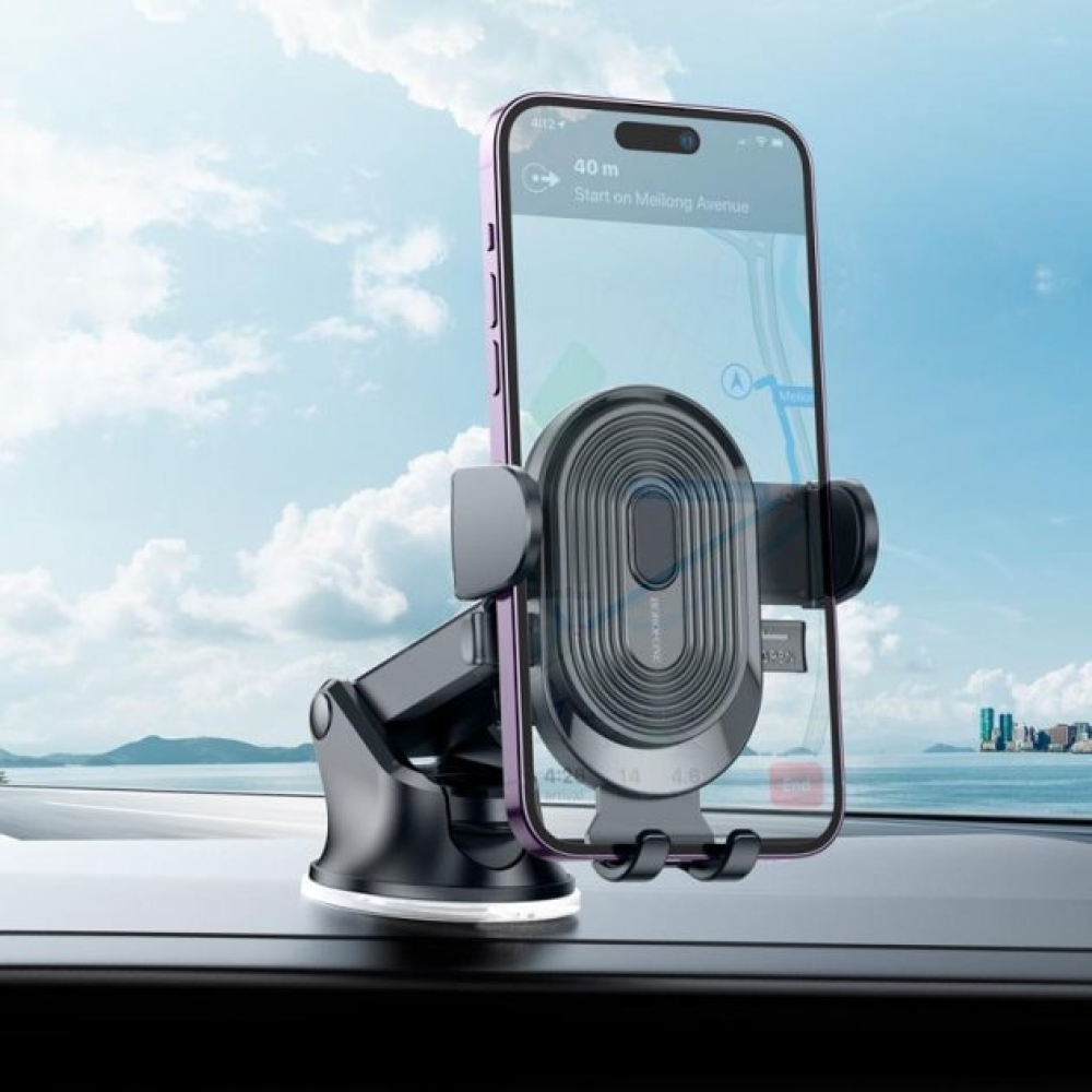 Автотримач для телефону затискач під вагою BOROFONE BH85, 4.7-7 дюйм., Телескопічний Black