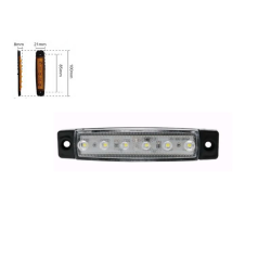 Габарит - білий - 100х21мм - 12/24V Led 6 діодів - BD-0005W (10шт)
