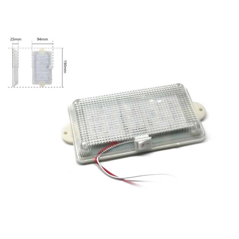Підсвічування салону з вимикачем 12-24V 60SMD 2835 White (190*94*25мм) SND-0015