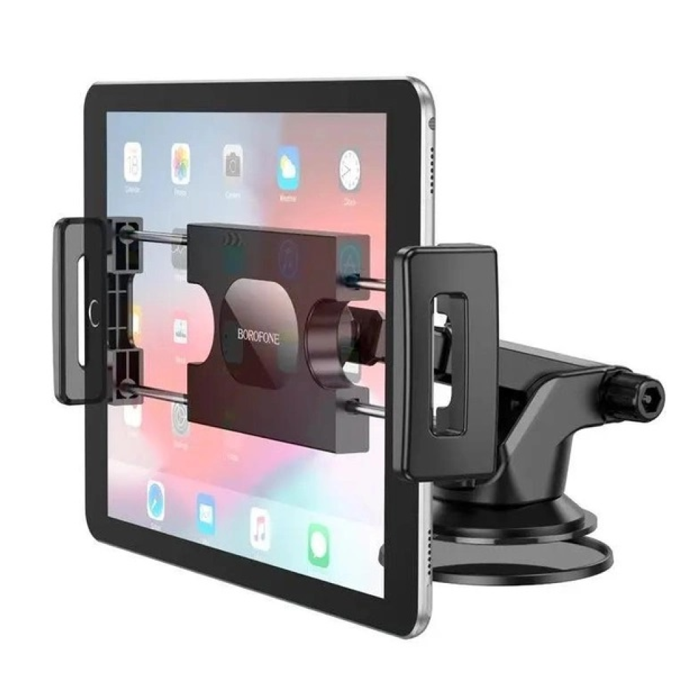 Автотримач для планшета на присосці BOROFONE BH100 Airy tablet 4.7-12.9 дюйма (120-250mm) Чорний