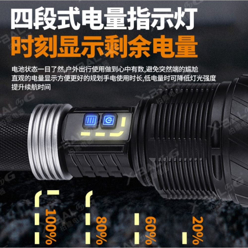 Ліхтарик-ручний АКБ 3*26650,5000mAh,люміс-тний,TYPE-C,довж.-35см,PowerBank“X-Balong“BL-X929 ПОТУЖНИЙ