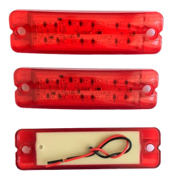 Габарит - червоний - 100х30мм - 12/24V Led 18 діодів(подвійний) - “Thoc Auto“ ТН-1822 (3шт)