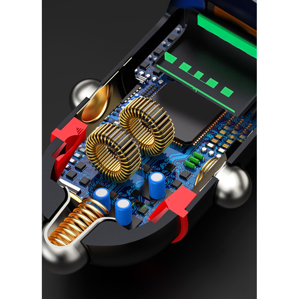 AЗП 12/24V 1USB-1Type-C 2,4А 22.5W.PD20W. QC3.0 P30 (Mini) метал