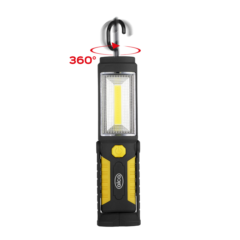 Переноска діодна 3W COB/220 lm +1W L=215/3*АА/Alca Led 580400/зміна кута, магніт, гачок