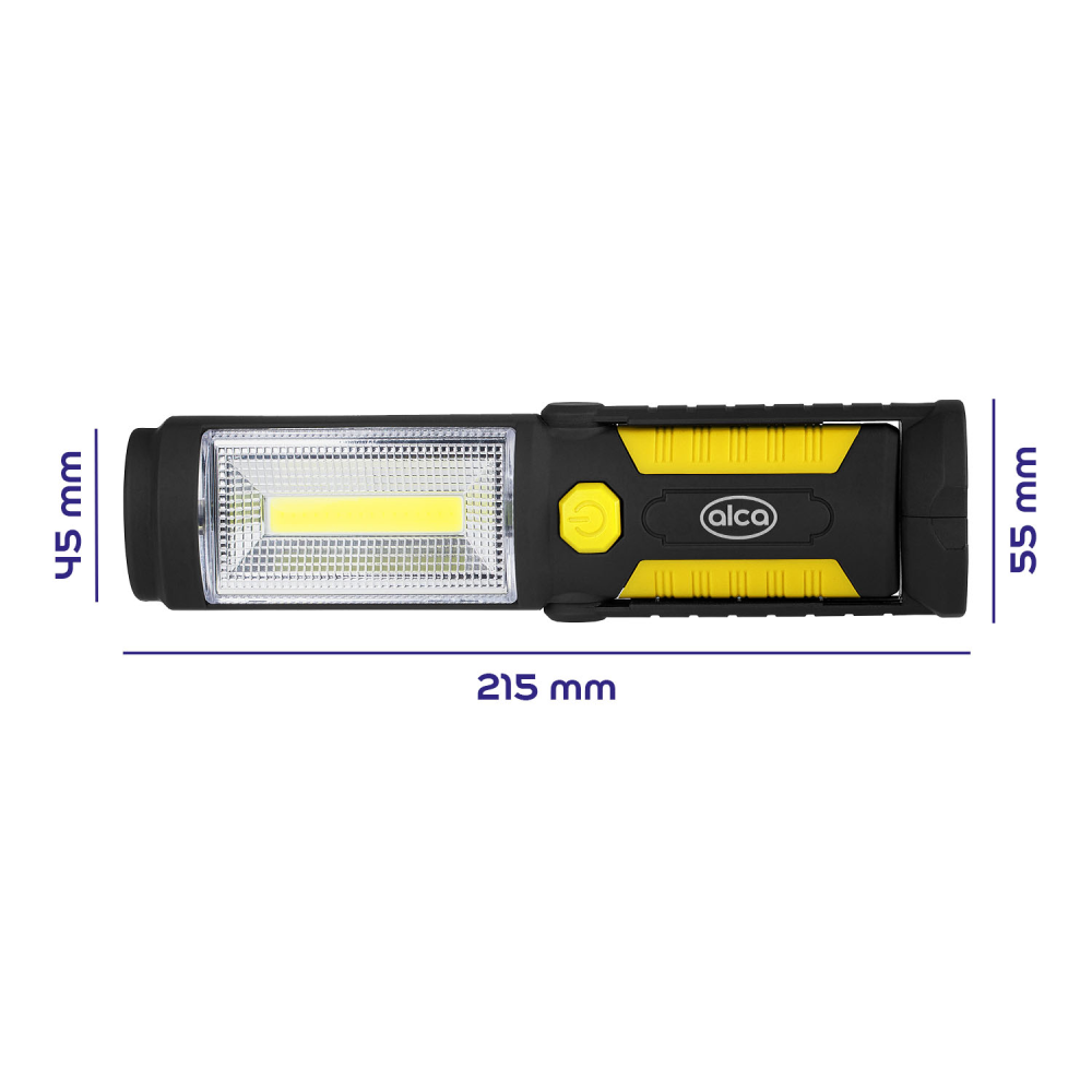 Переноска діодна 3W COB/220 lm +1W L=215/3*АА/Alca Led 580400/зміна кута, магніт, гачок