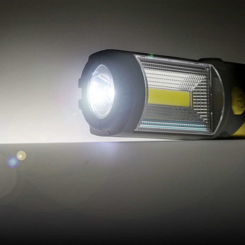 Переноска діодна 3W COB/220 lm +1W L=215/3*АА/Alca Led 580400/зміна кута, магніт, гачок