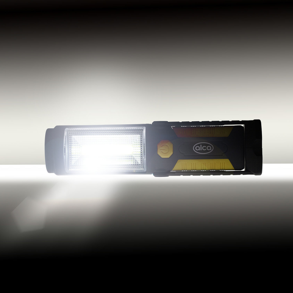 Переноска діодна 3W COB/220 lm +1W L=215/3*АА/Alca Led 580400/зміна кута, магніт, гачок