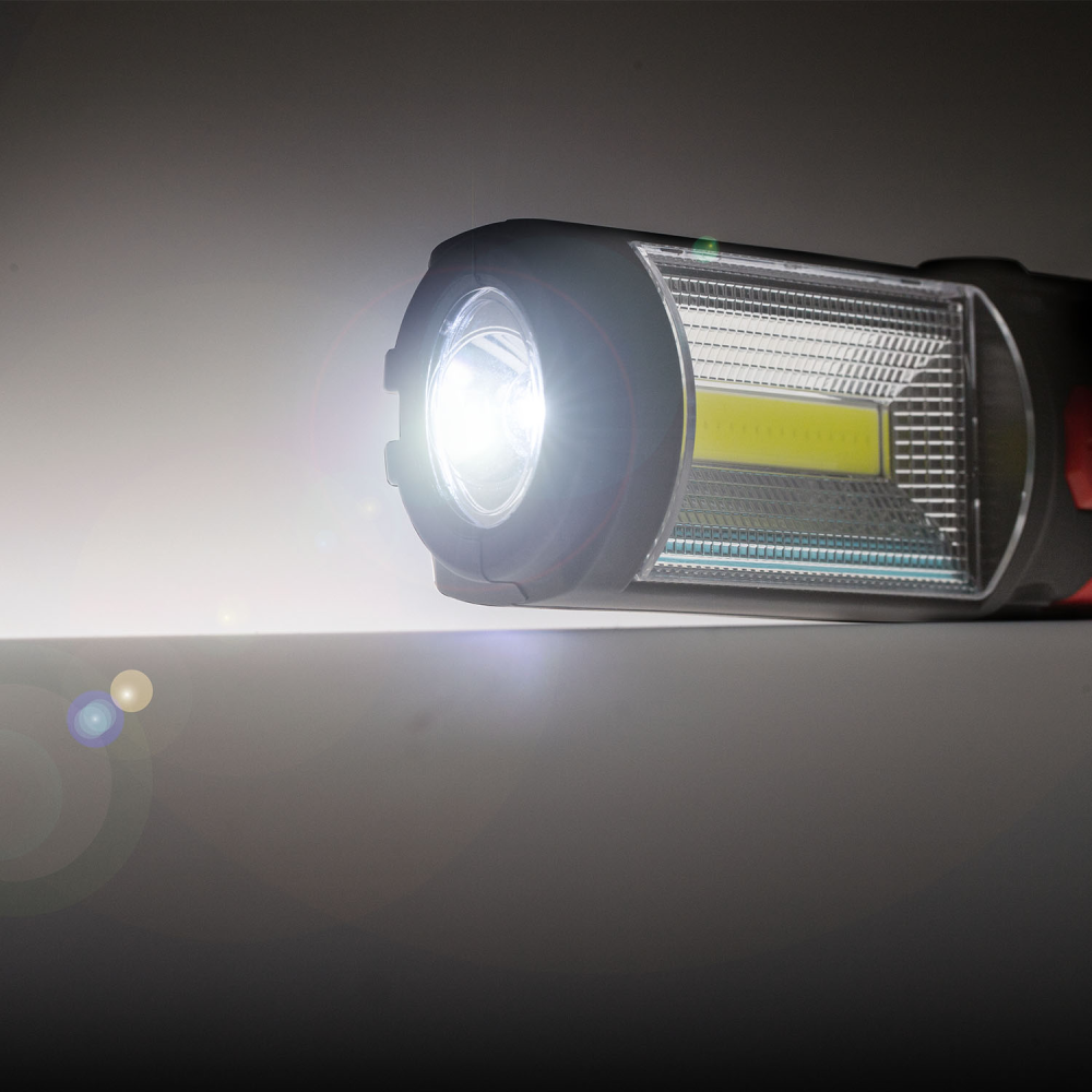 Переноска діодна 3W COB/220 lm +1W L=215/3000mAh/microUSB/Heyner Led 575100/зміна кута,магніт, гачок