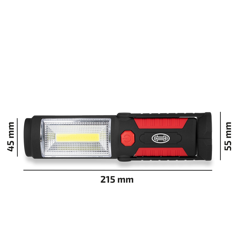 Переноска діодна 3W COB/220 lm +1W L=215/3000mAh/microUSB/Heyner Led 575100/зміна кута,магніт, гачок