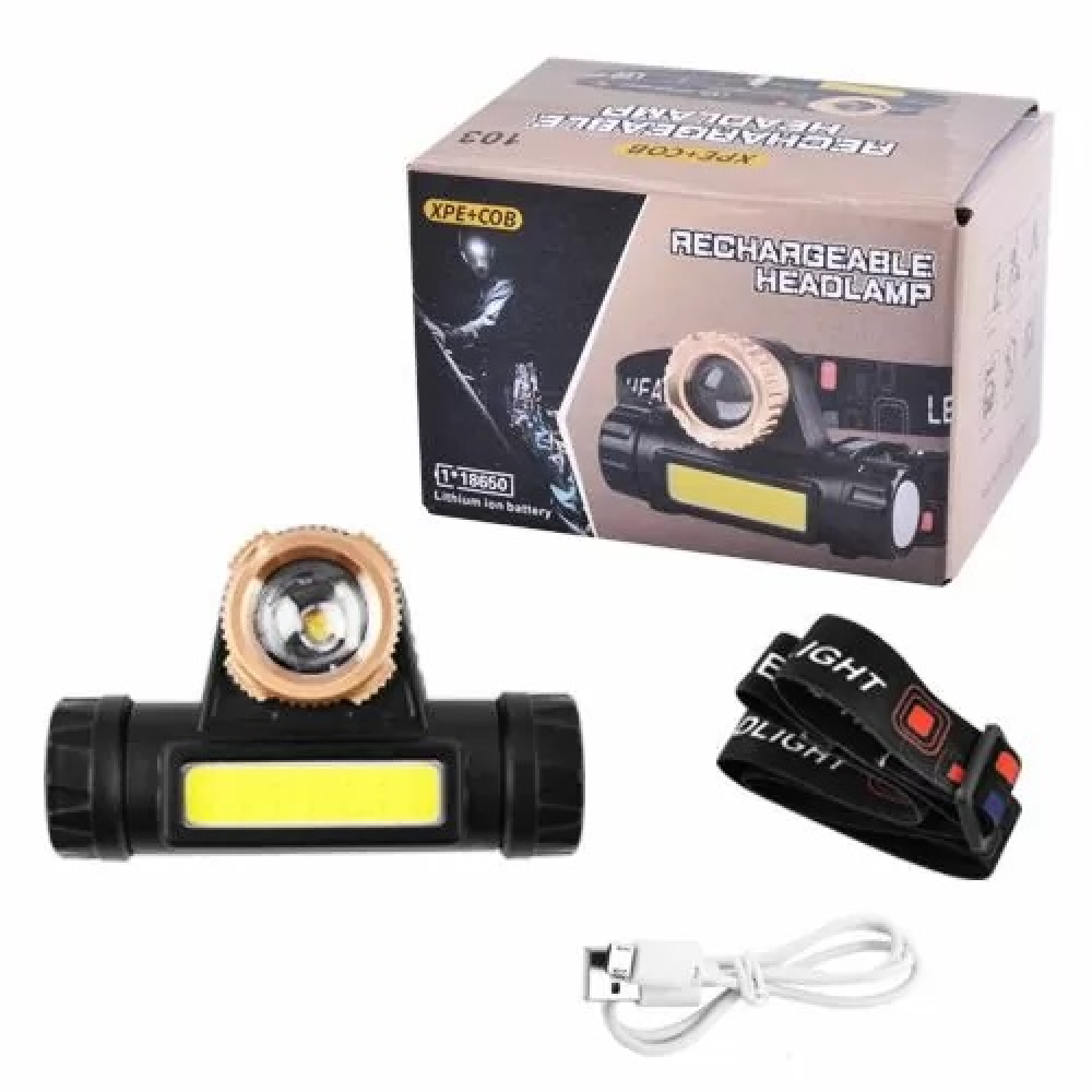 Ліхтарик налобний X-Balong BL-874-XPE+COB, microUsb роз“єм, магніт