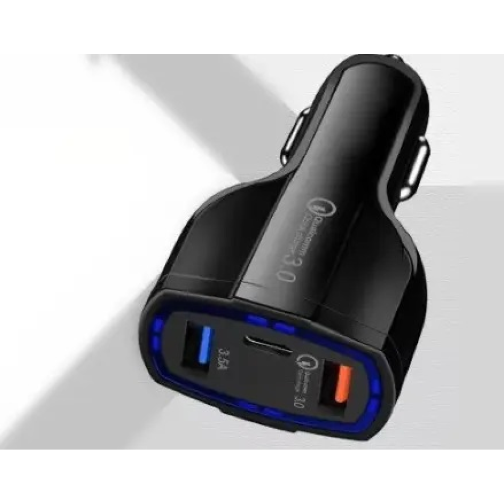 AЗП Sertec ST-1100 Type-C/2-USB Quick Charge 3.0 + кабель Micro usb
