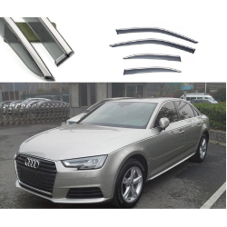 Дефлектори вікон Audi A4L 2017-2020 скотч “FLY“ “молдинг із нерж. сталі 3D“ BAD4L1723-W/S (116)