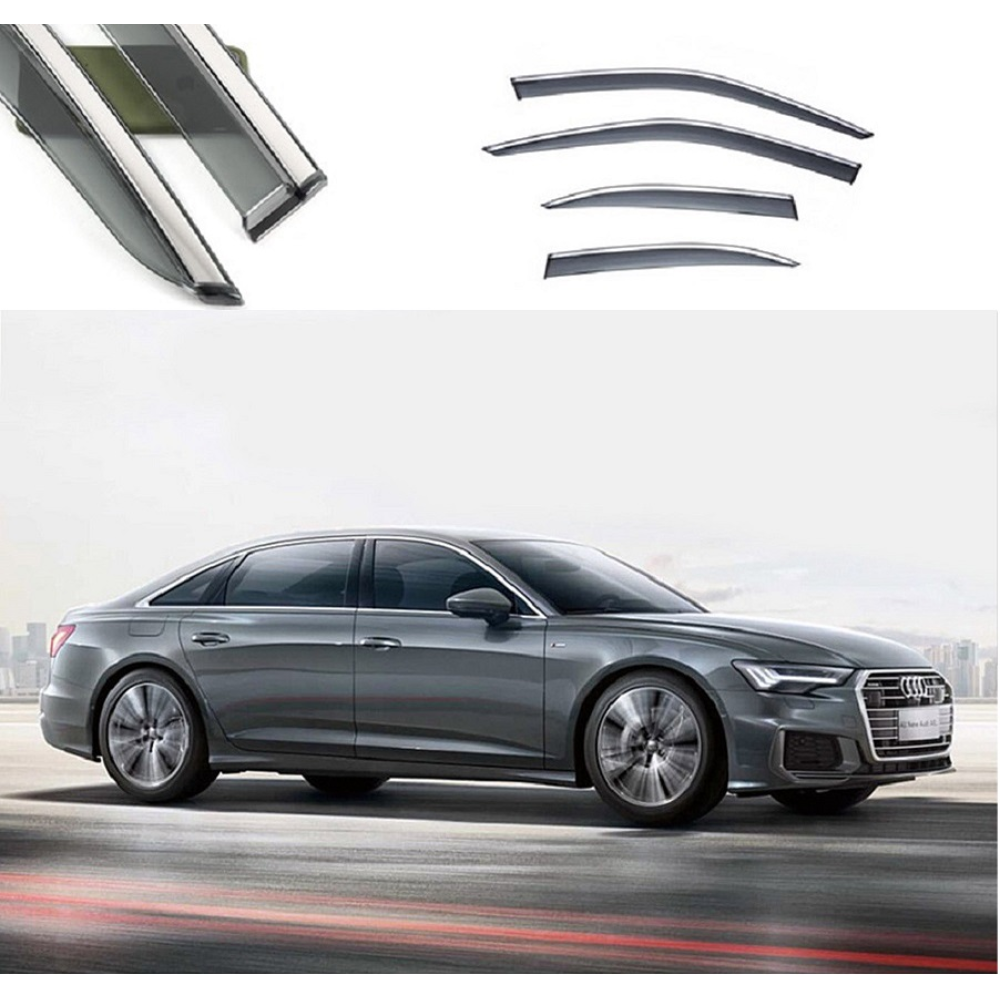 Дефлектори вікон Audi A6L (C6) 2012-2018 скотч“FLY““молдинг із нерж.сталі 3D“ BAD6L1523-W/S(85)