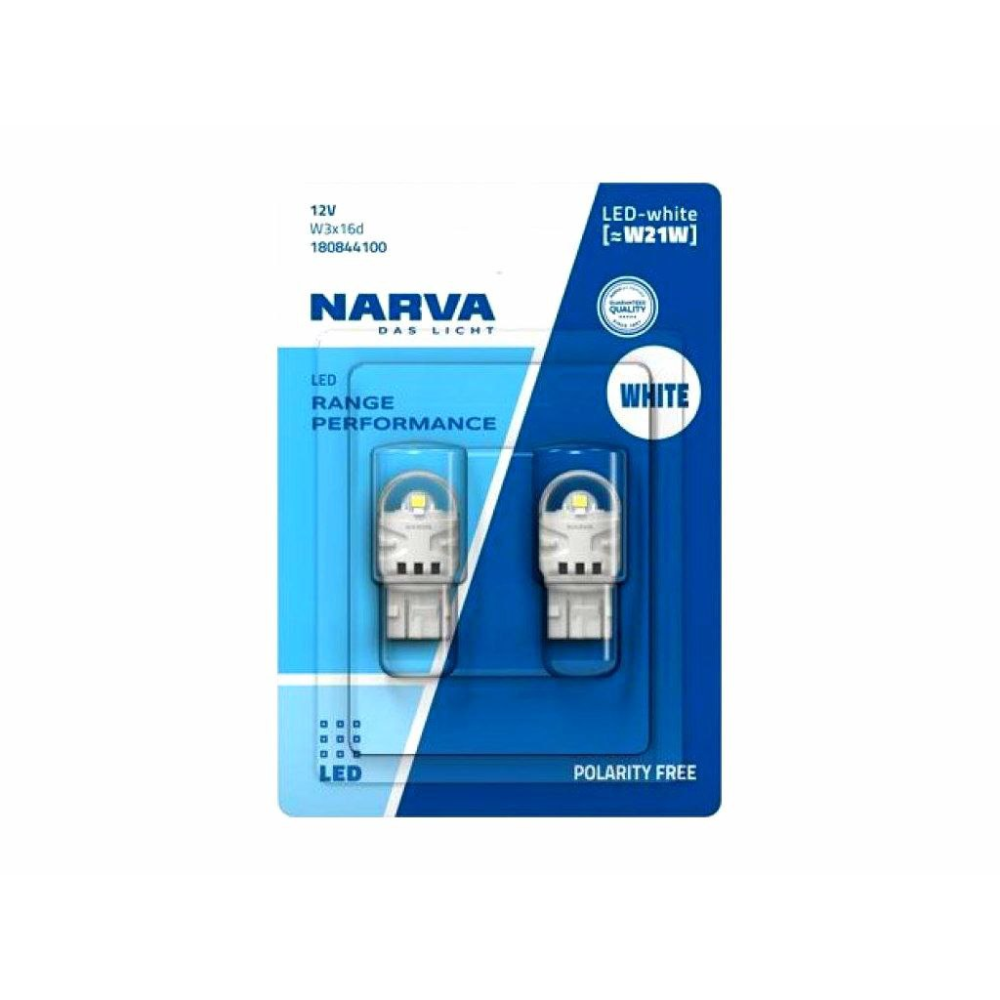 Комплект світлодіодних ламп Narva 18084B2 W21W LED Range Performance 12V W3X16d WHITE 6000K (2 шт)