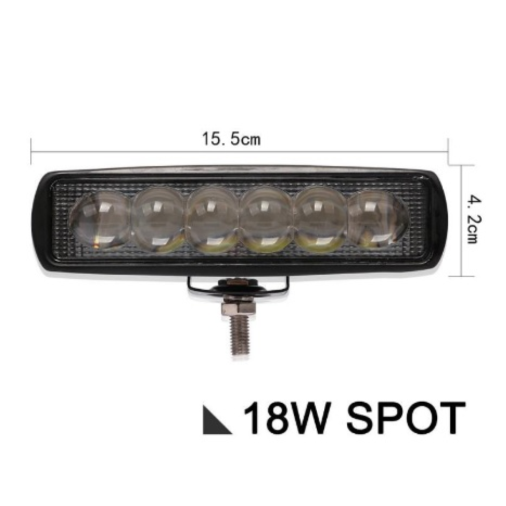 Фара-LED Прямокутник 18W 150*45*50mm (3W*6) 10-30V Дальнє/Spot ЛІНЗА (JR-6D-18W/S)