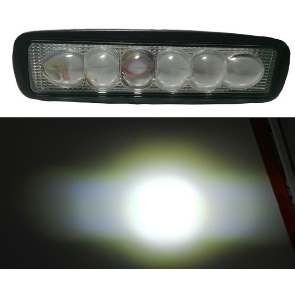 Фара-LED Прямокутник 18W 150*45*50mm (3W*6) 10-30V Дальнє/Spot ЛІНЗА (JR-6D-18W/S)