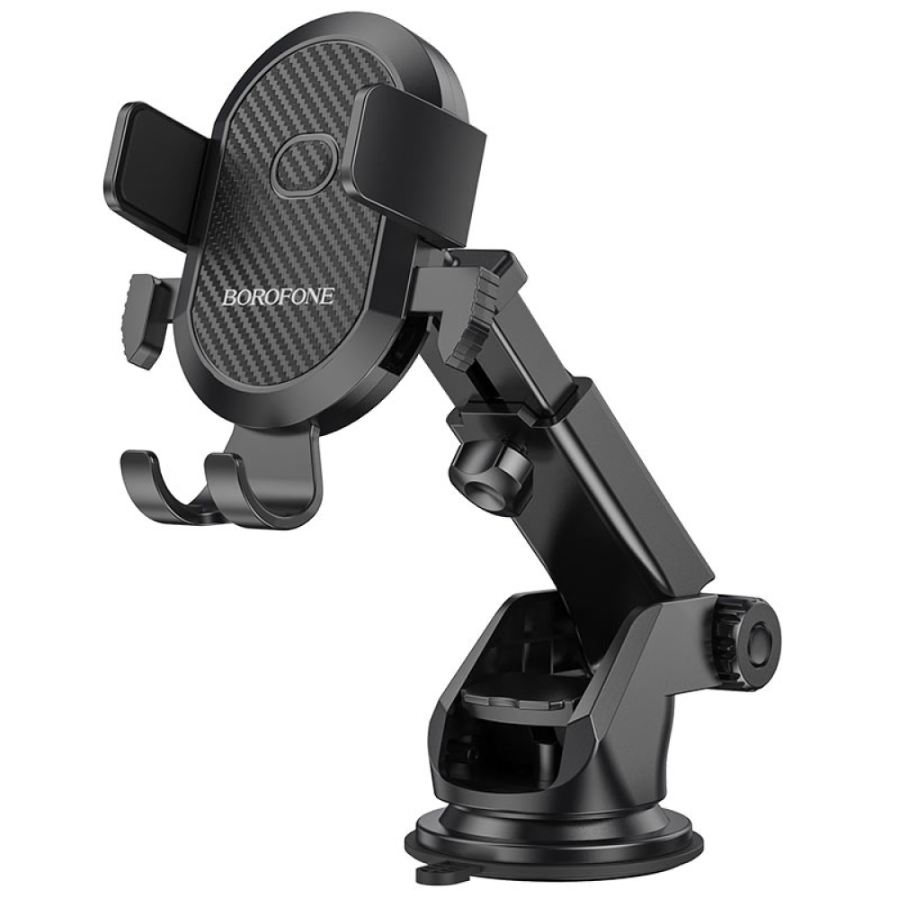 Автотримач для телефону затискач під вагою BOROFONE BH39 телескоп Amazing center console. Black