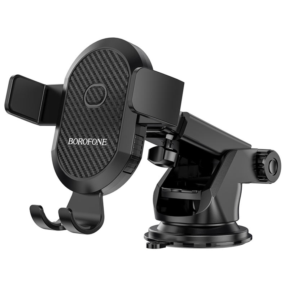 Автотримач для телефону затискач під вагою BOROFONE BH39 телескоп Amazing center console. Black