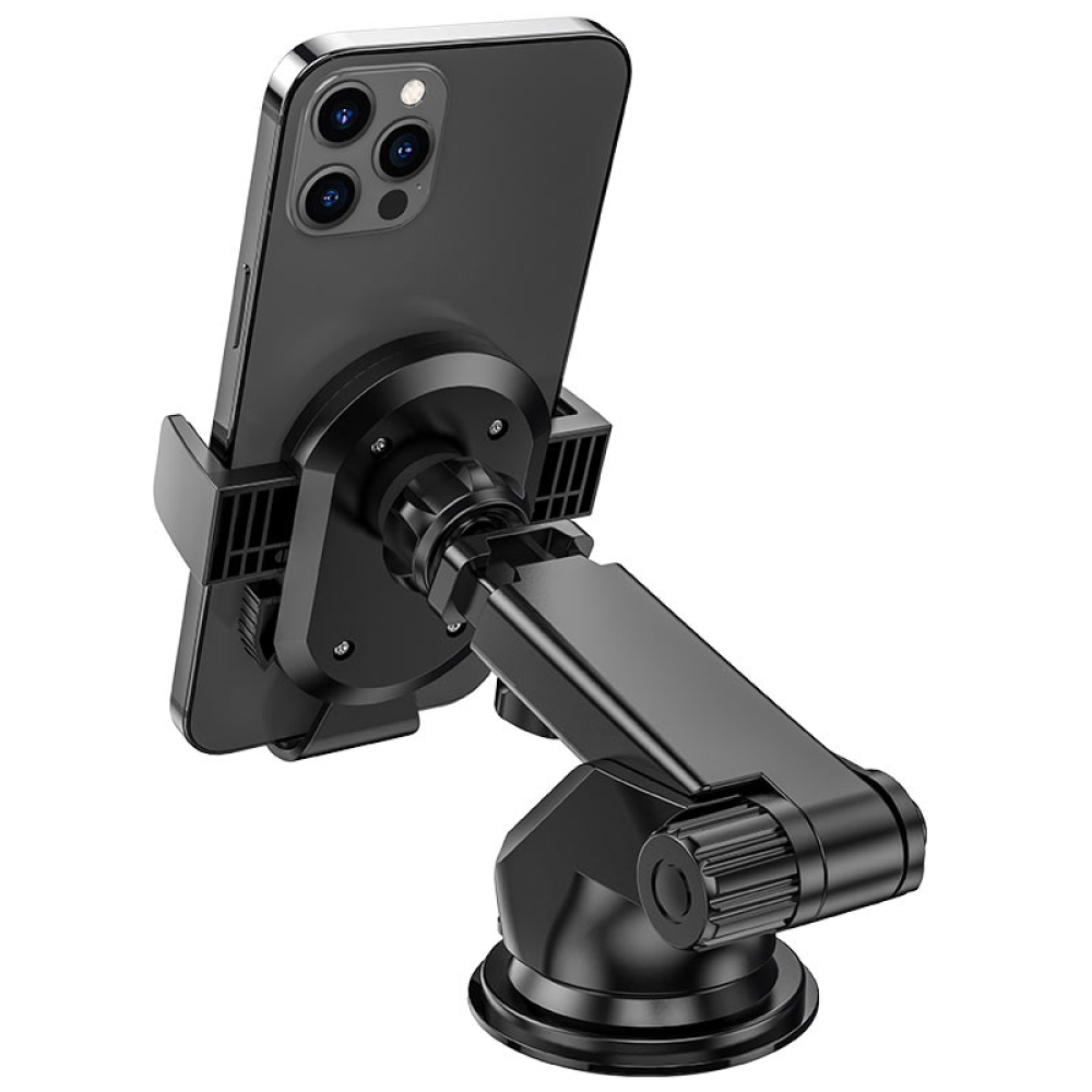 Автотримач для телефону затискач під вагою BOROFONE BH39 телескоп Amazing center console. Black