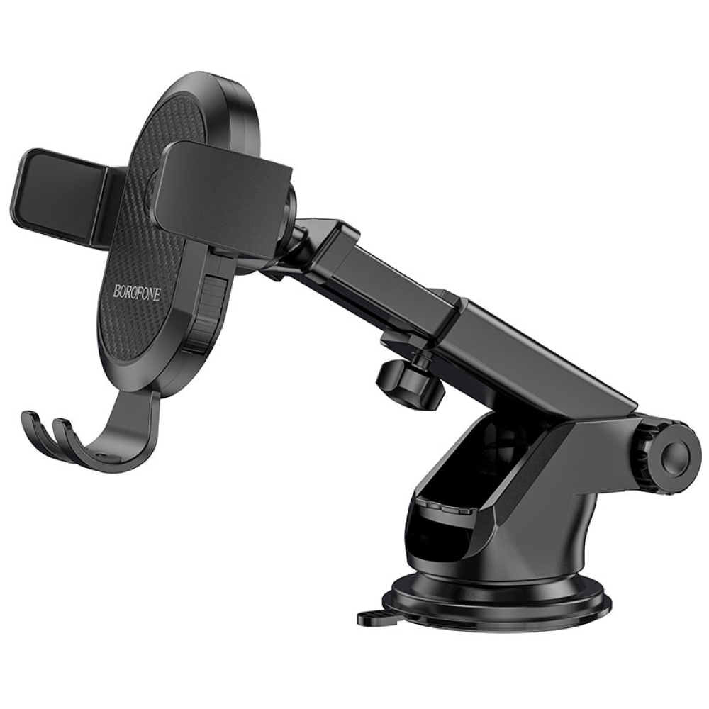 Автотримач для телефону затискач під вагою BOROFONE BH39 телескоп Amazing center console. Black