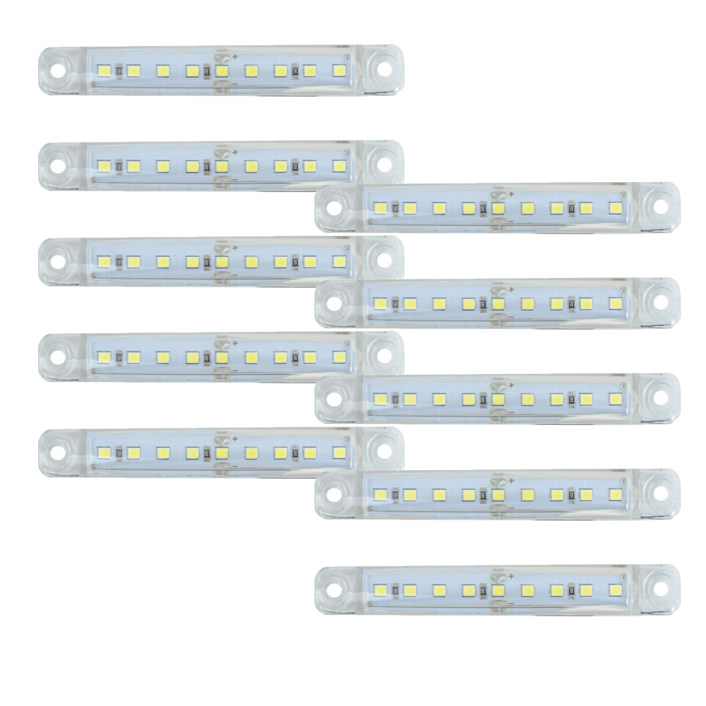 Габарит - білий - 100х15мм - 12/24V Led 9 діодів - “EMR-53B“ (10шт)