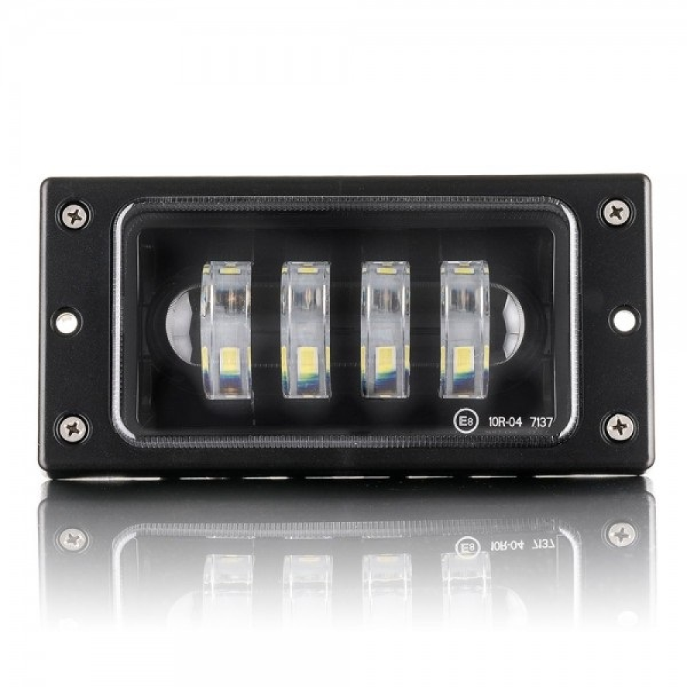 Додаткові фари LED - ВАЗ 2110-15 60W (4*15W) ДХО 8W Лінза,Рамка,рег.накл 174*84*46мм IP68 (1шт)